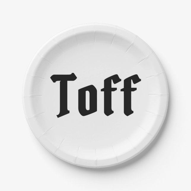 Toff Paper Plate (Front)