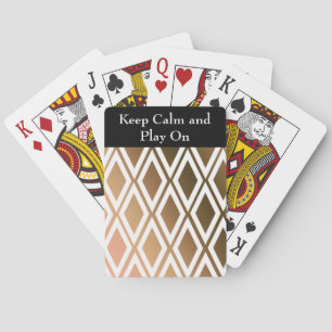 Toffee Brown and White Diamond Pattern Playing Cards