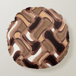 Toffee & Caramel Round Throw Pillow