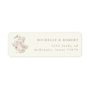 Toffee Chinoiserie Floral Return Address Label