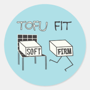 Tofu Fit Funny Running Tofu Soy themed Stickers
