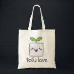 Tofu Love Tote Bag<br><div class="desc">Super adorable tofu-print tote bag,  so the world can see your love for tofu!</div>