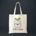 Tofu Love Tote Bag<br><div class="desc">Super adorable tofu-print tote bag, so the world can see your love for tofu!</div>