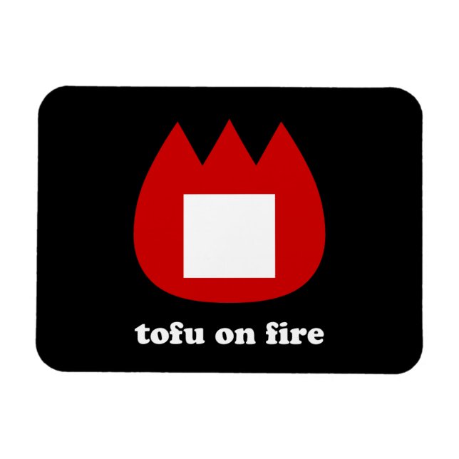 📛 tofu on fire magnet (Horizontal)