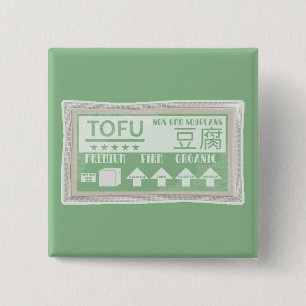 Tofu Pop art food packaging 15 Cm Square Badge