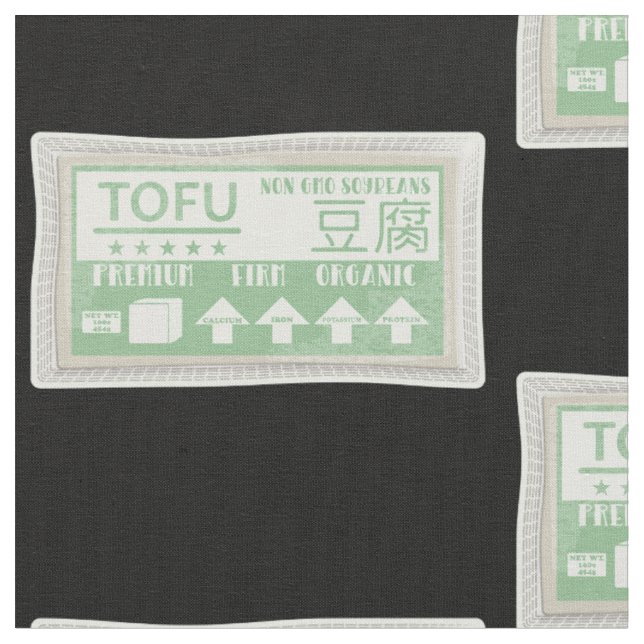 Tofu Pop art food packaging Fabric (Close Up)