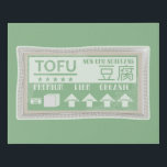 Tofu Pop art food packaging Faux Canvas Print<br><div class="desc">A pop art vector style illustration of a package of tofu. This would be a cool design for someone who is a vegan, vegetarian or who just loves tofu. The Japanese characters on this design read tofu. The label talks about the health benefits of tofu, including protein and non-GMO soy....</div>