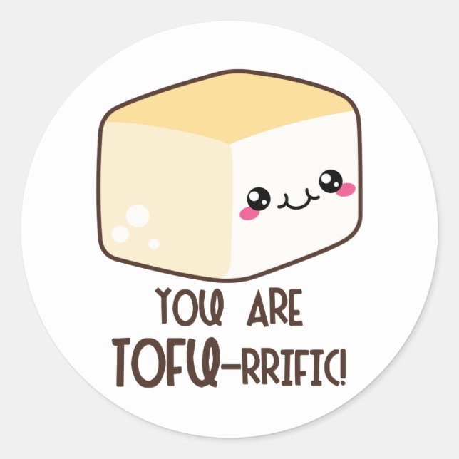 Tofu-rrific Emoji Classic Round Sticker (Front)