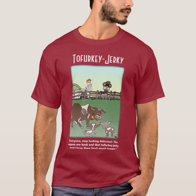 Tofurkey Jerky Maroon Men's T-Shirt (Front)