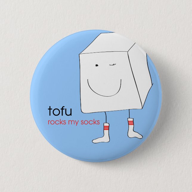 TofuRocksbluebackground.ai 6 Cm Round Badge (Front)