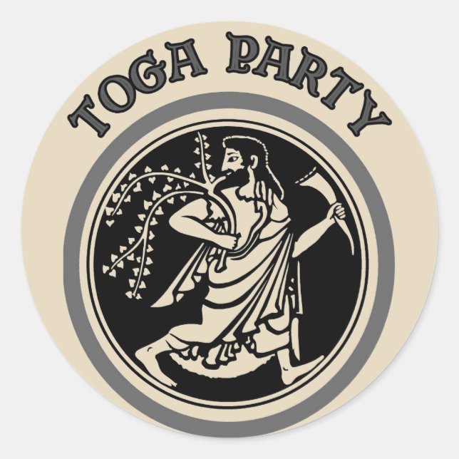 Toga Party, Roman Man, Classic Round Sticker (Front)