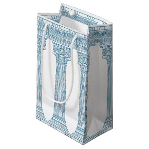 Toga party with Greek meander pattern and columns Small Gift Bag