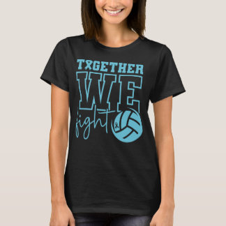 Togather We Fight Volleyball Diabetes Awareness T-Shirt