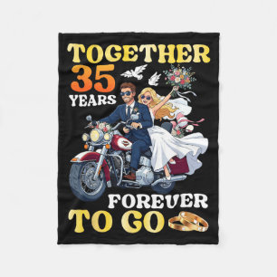 Together 35 Years Forever To Go 35th Wedding Fleece Blanket
