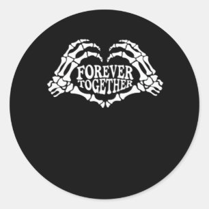 Together A Heart Made Of Skeleton Hands Classic Round Sticker