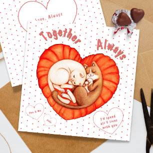 Together Always Cute Cats Heart Card