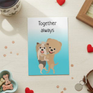 Together Always Cute Love Dog Anniversary Card