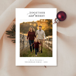 Together and Merry Rustic Family Photo Christmas Holiday Card
