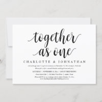 Together as one, Wedding Elopement Dinner Party