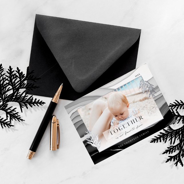 Together at Christmas Minimal Japandi Family Photo (Creator Uploaded)