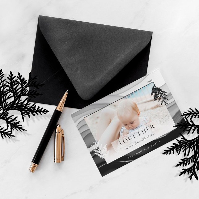 Together at Christmas Minimal Japandi Family Photo Holiday Card (Creator Uploaded)