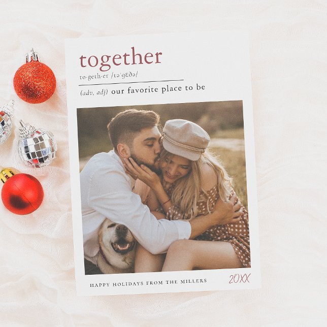 Together Dictionary Definition Holiday Photo Card (Creator Uploaded)