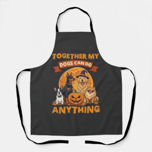 Together Dogs Can Do Anything Halloween Pumpkin Mo Apron