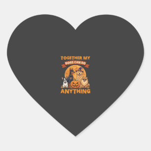 Together Dogs Can Do Anything Halloween Pumpkin Mo Heart Sticker