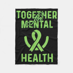 Together For Mental Health Human Brain Illness Awa Fleece Blanket