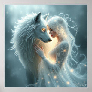 Together Forever AI Fantasy Digital Art Print