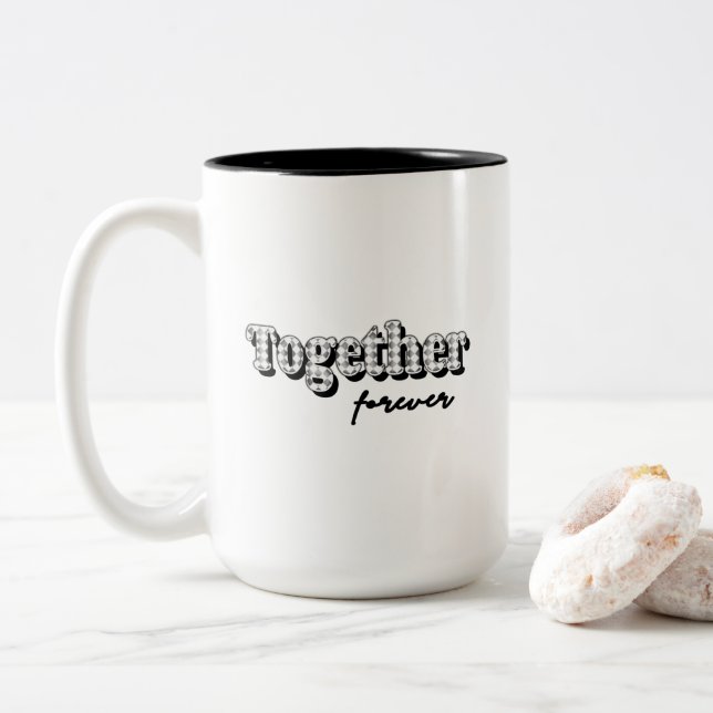 Together forever bw Two-Tone coffee mug (With Donut)
