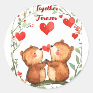 Together Forever Classic Round Sticker