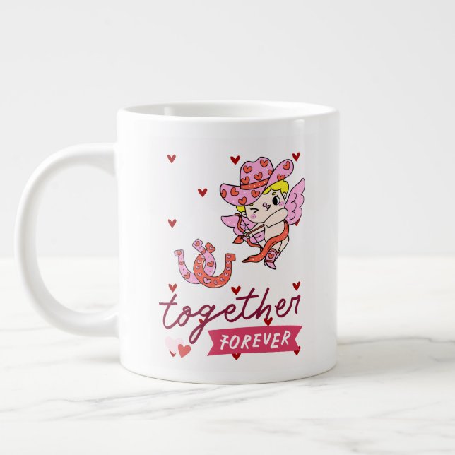 TOGETHER FOREVER COUNTRY STYLE  LARGE COFFEE MUG (Left)