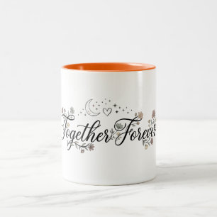 Together Forever Floral Moon & Stars Shirt Two-Tone Coffee Mug