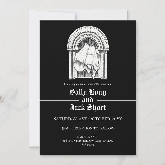 Together Forever Ghosts Wedding Invitation (Front)