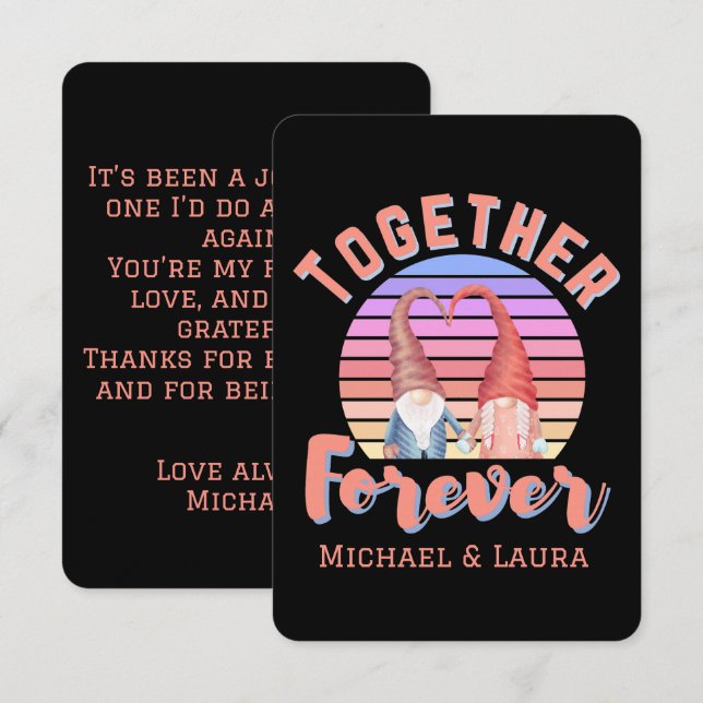 Together Forever Gnome Couple Card (Front/Back)