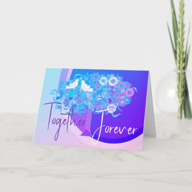 Together Forever Happy Anniversary Note Card (Front)