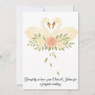 Together forever, like swans in love. invitation