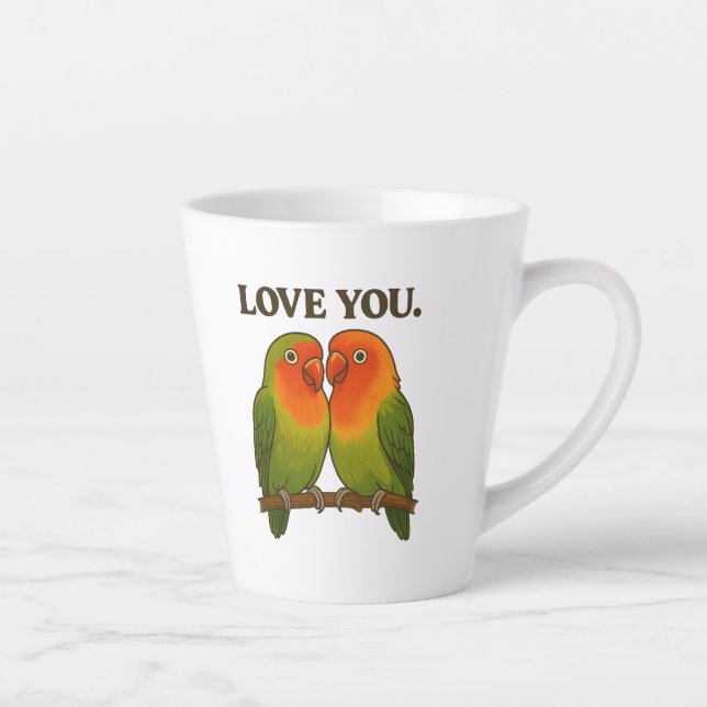 Together Forever Lovebirds Latte Mug (Right)