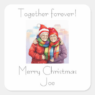 Together Forever Personalised Card Square Sticker