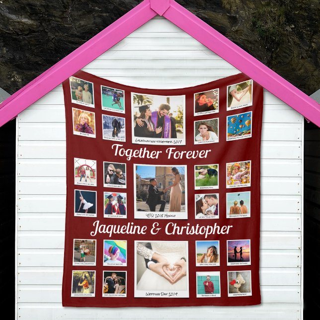 Together Forever Photo Collage Fleece Blanket (Together Forever Fleece Blanket with personalized photo collage.)