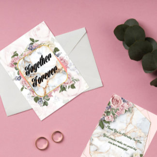 Together Forever Pink Wedding Invitation | Romanti