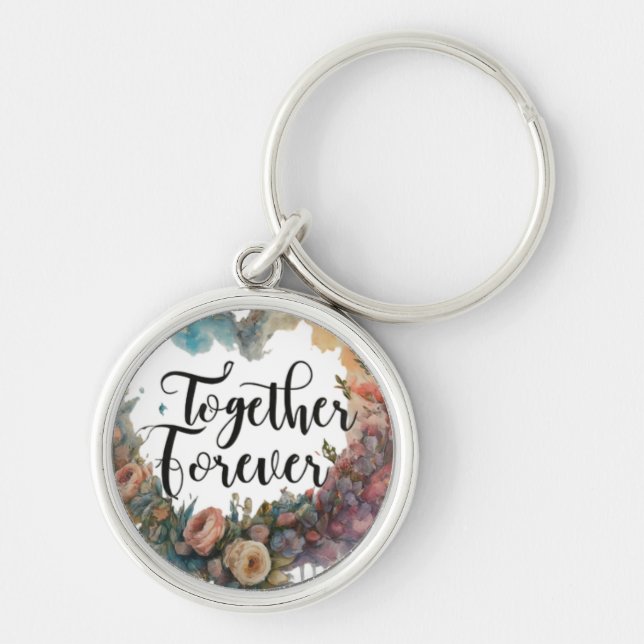 Together Forever Premium Round Keychain (Front)