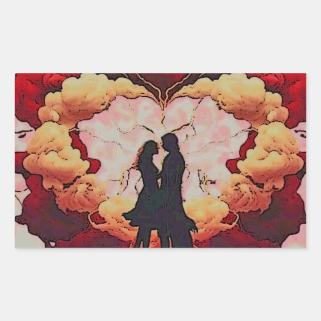 together forever rectangular sticker (Front)