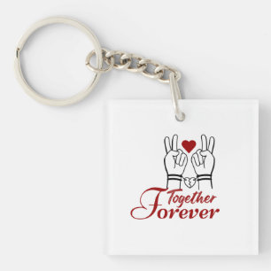 “Together Forever – Romantic Valentine’s Day Coupl Key Ring