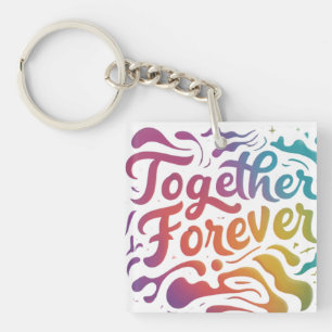 Together Forever Square Keychain