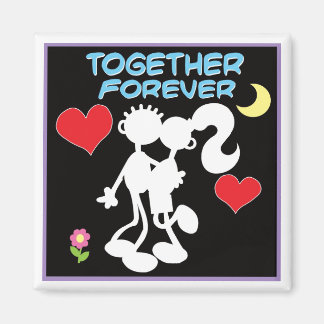 Together Forever-valentine couple stick figures Magnet