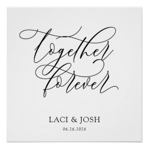 Together Forever Wedding Backdrop Banner (88x104)  Poster