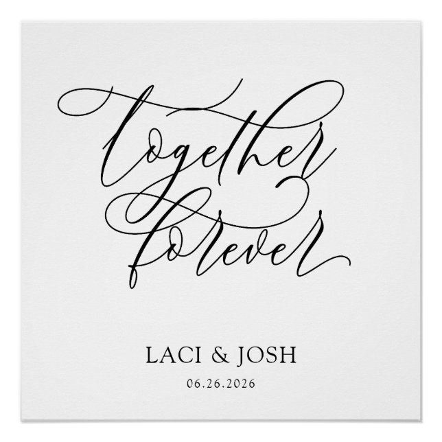 Together Forever Wedding Backdrop Banner (88x104)  Poster (Front)