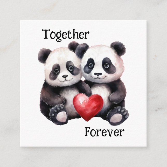 Together Froever Panda pair  Enclosure Card (Front)